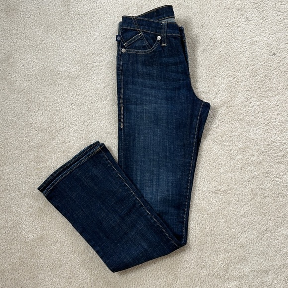 Dark Denim Rock & Republic Low Rise Bootcut Jeans With Crystal Pockets Sz 10 - Picture 5 of 15